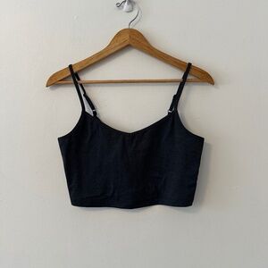 NWT UpWest Charcoal Gray Crop Tank Top with Adjustable Straps | Medium